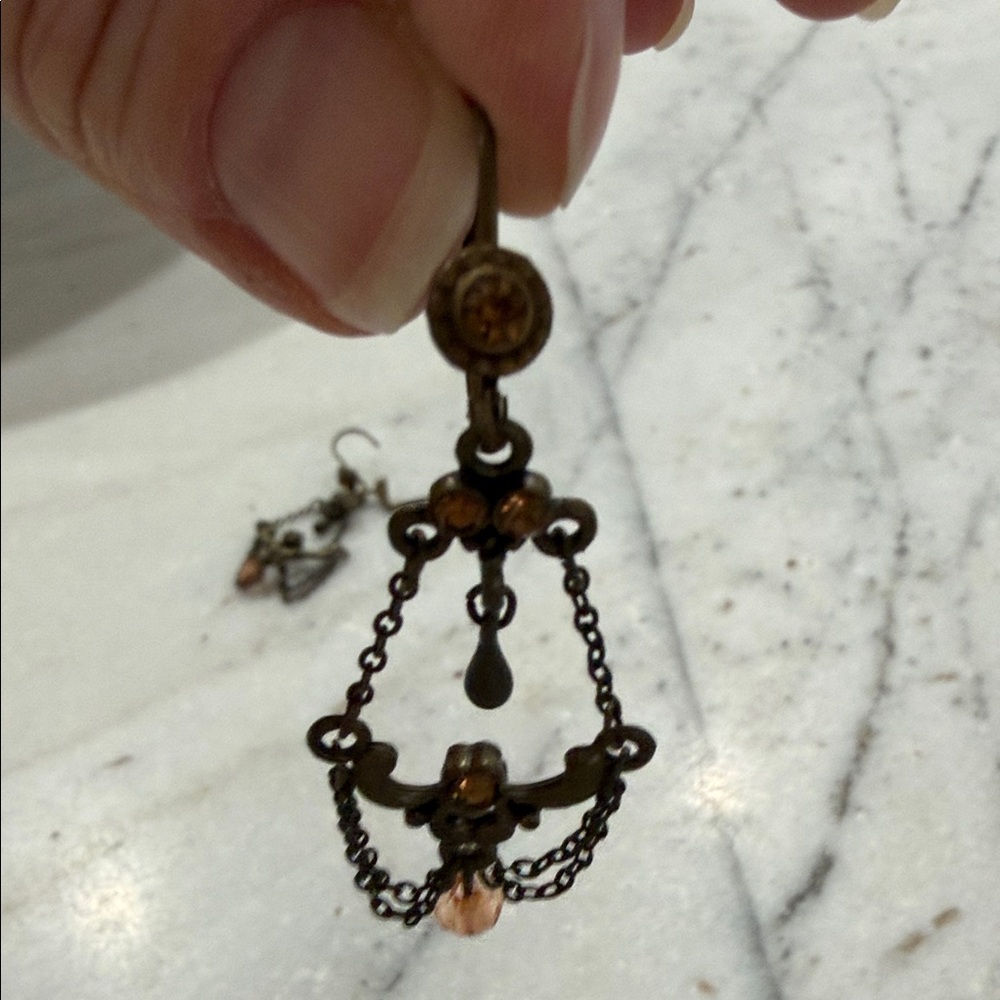 Elegant Bronze Chandelier Earrings